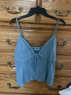NWOT O'Neill Dusty Blue Eyelet Tie-Front Camisole